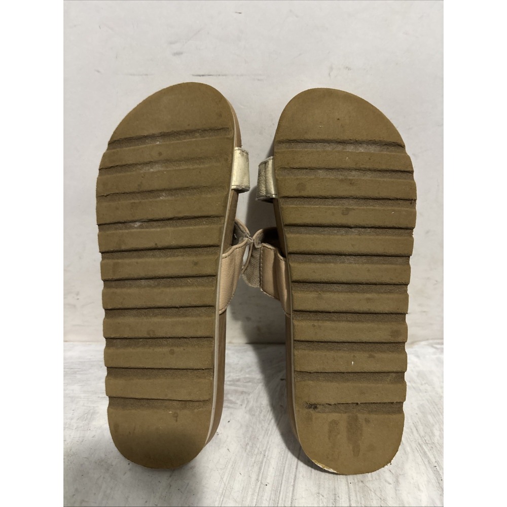 Reef Womens Cushion Vista Slides Sandals Gold Vegan Leather Flat Strappy Shoes - Picture 6 of 6